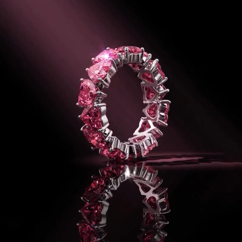 ELEMENTS® Ruby Heart Cut Eternity Band❤️