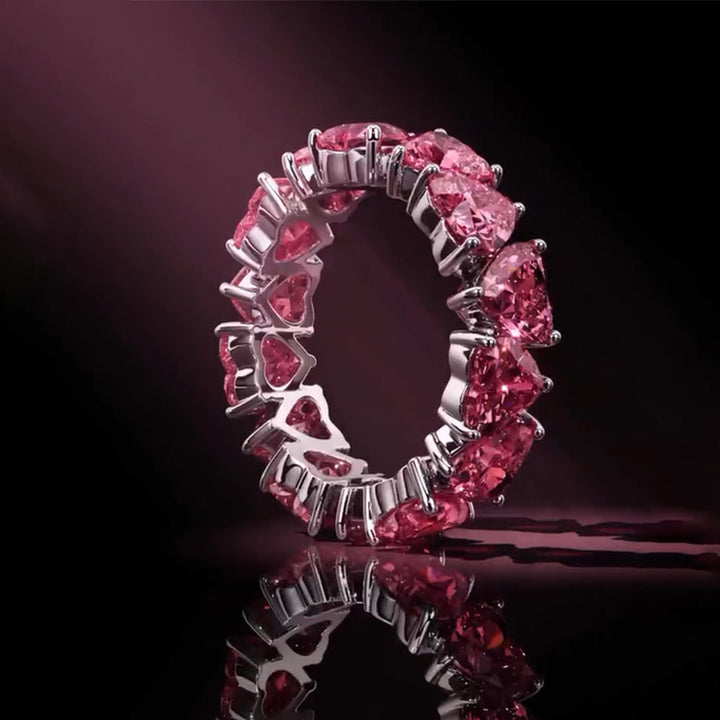 ELEMENTS® Ruby Heart Cut Eternity Band❤️