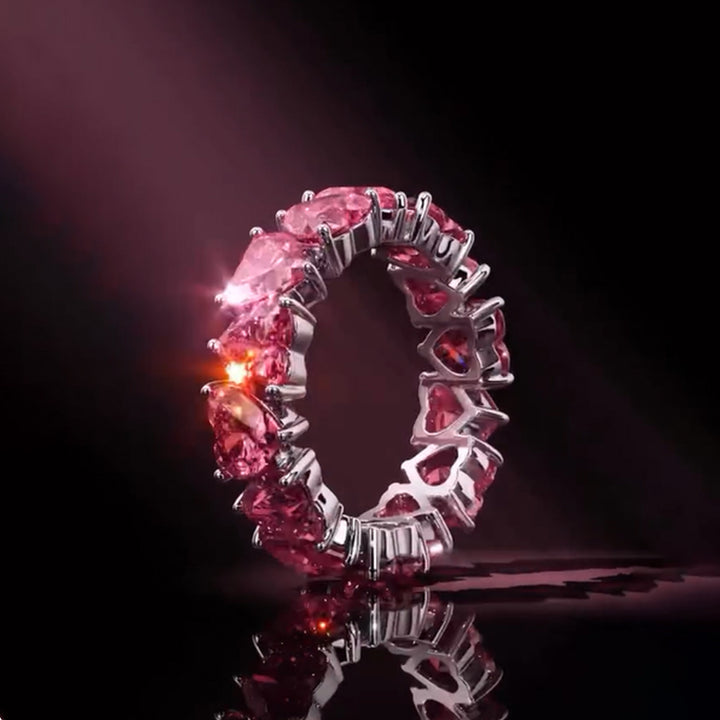 ELEMENTS® Ruby Heart Cut Eternity Band❤️